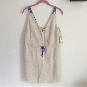 FOREVER 21 strappy surplice dress purple polka dot